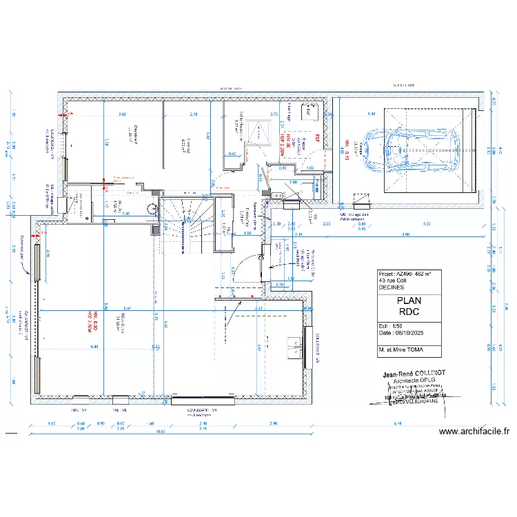 Plan ELEC TOMA rdc. Plan de 