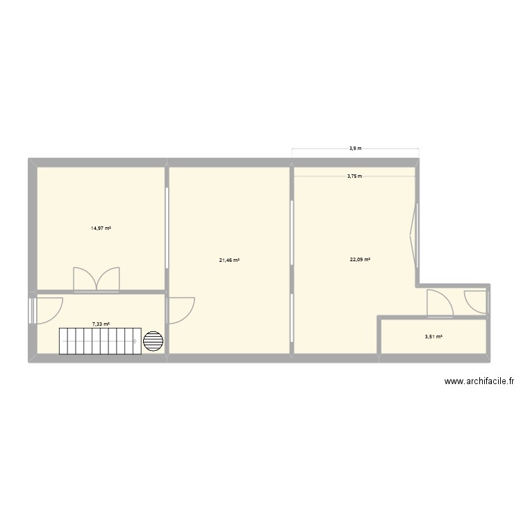 Wasquehal. Plan de 5 pièces et 69 m2