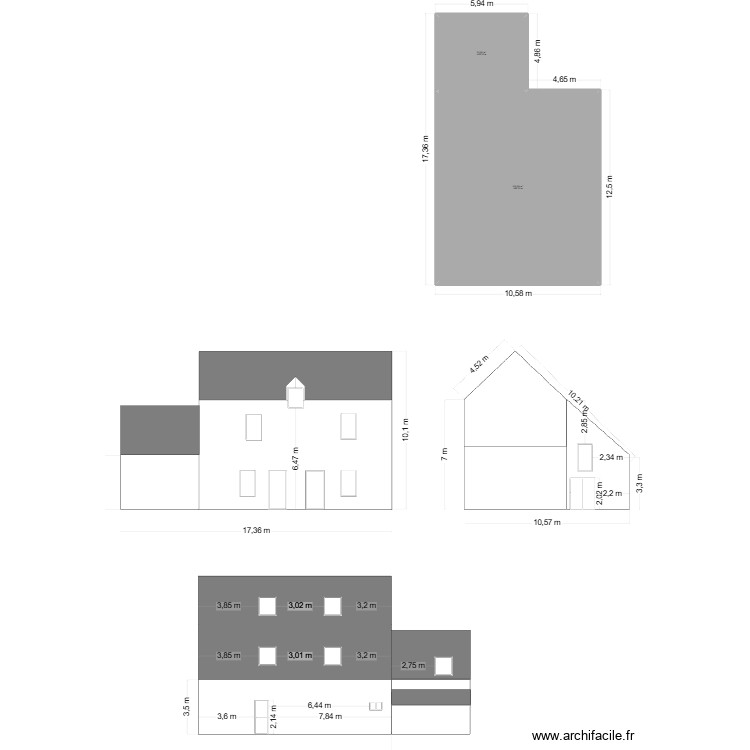 PLAN DE FACADE GAHARD. Plan de 0 pièce et 0 m2