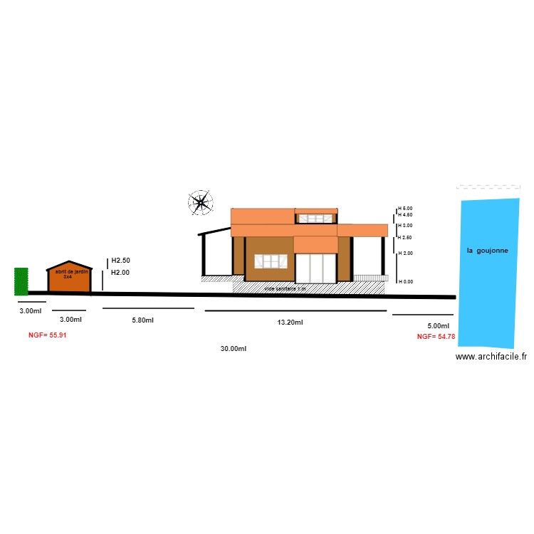 Plan en coupe                              chalet 49. Plan de 0 pièce et 0 m2