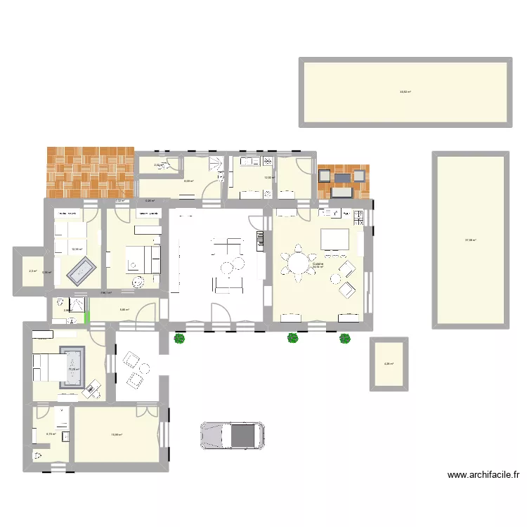 plan sinc modif. Plan de 18  et 206 m²