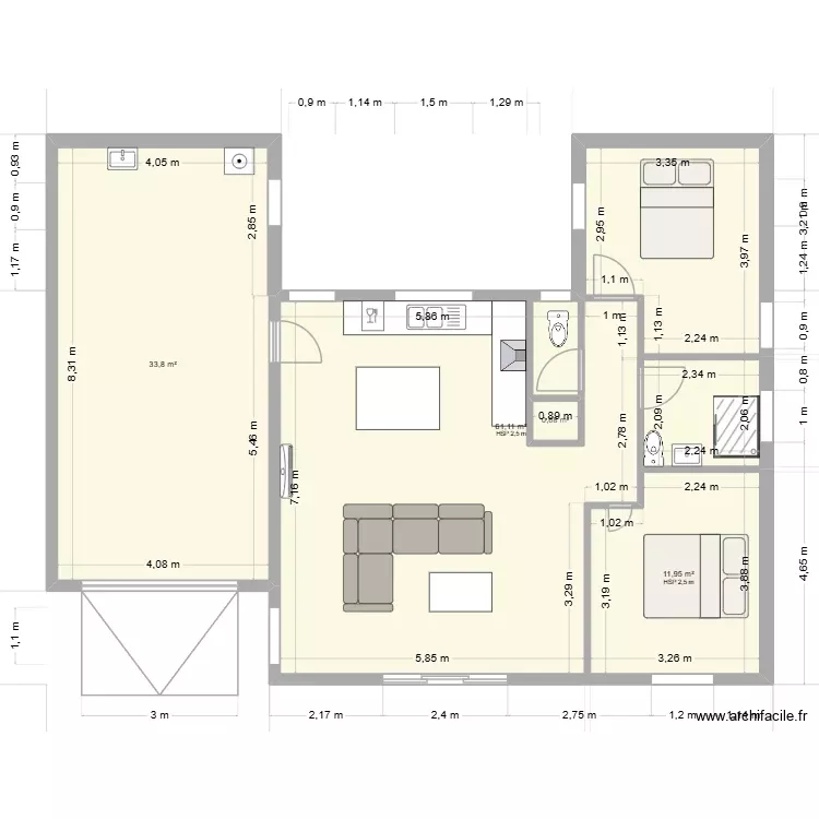 plan maison. Plan de 4 Pièces et 109 m² plan maison. Plan de 4 Pièces et 109 m²