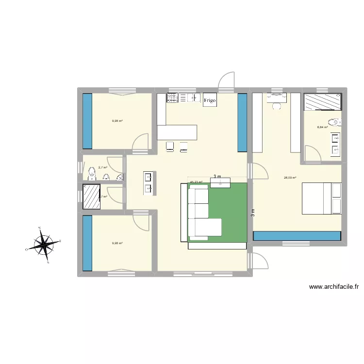 plan 3.0. Plan de 7  et 103 m²