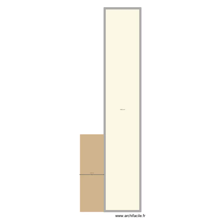 OUAR. Plan de 1  et 102 m²