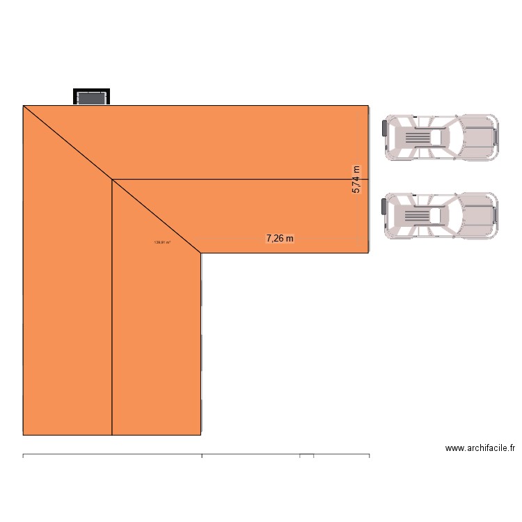 INITIAL. Plan de 1 pièce et 140 m2