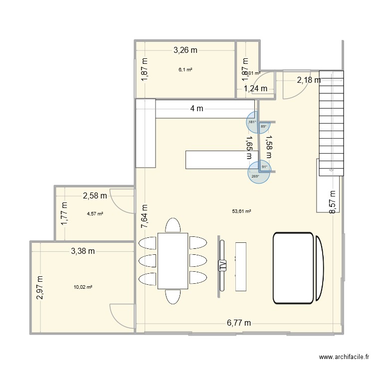 PIECE DE VIE SOLUTION 1. Plan de 5 pièces et 76 m2