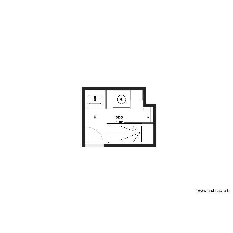 SDB Meudon la foret. Plan de 
