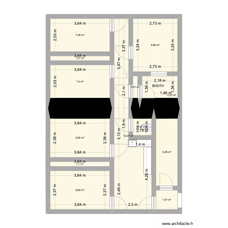 CAVES FB DU TEMPLE_BOOTH. Plan de CAVES FB DU TEMPLE_BOOTH. Plan de