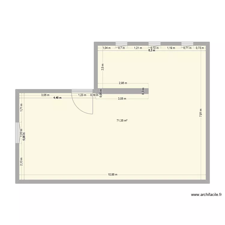 Essai 1. Plan de 1 Pièce et 71 m²