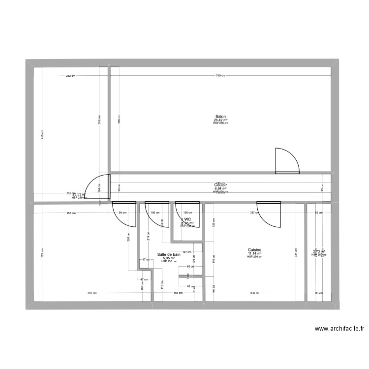 PINCON. Plan de 7 pièces et 77 m2