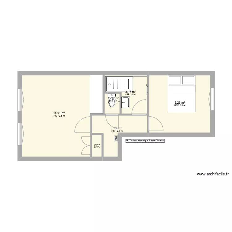 Appartement Leon Blum LOPEZ. Plan de 6 et 33 m² Appartement Leon Blum LOPEZ. Plan de 6 et 33 m²