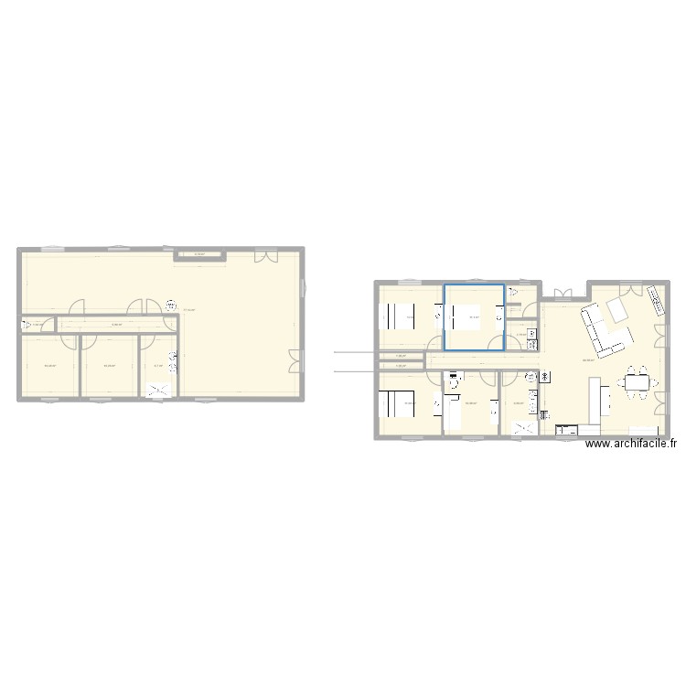 plan maison . Plan de 16 pièces et 230 m2