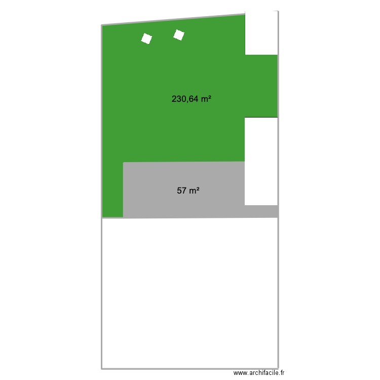 Jardin ROMAIN. Plan de 2 pièces et 288 m2
