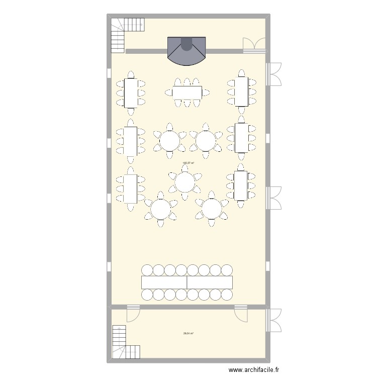 plan table 1. Plan de 2 pièces et 195 m2