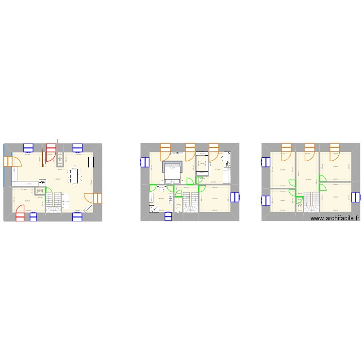 maison Blanzac. Plan de 17 pièces et 223 m2