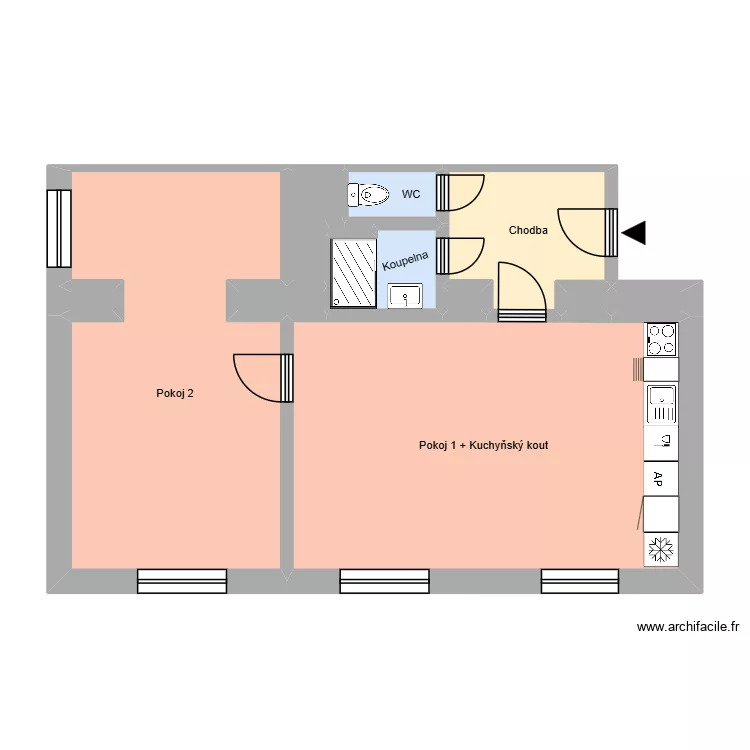 Komensk&eacute;ho 607, byt 7. Plan de 16  et 183 m²