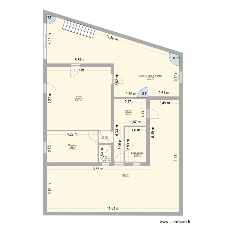 JOURDAN RDC PROJET2. Plan de 8 pièces et 154 m2
