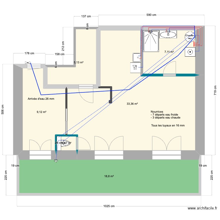 Saint esprit 8/05/24 - plomberie évacuations. Plan de 0 pièce et 0 m2
