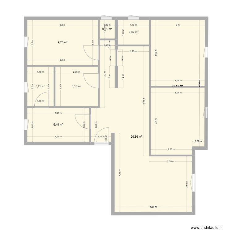 la grange 2 129 000. Plan de 8 pièces et 79 m2