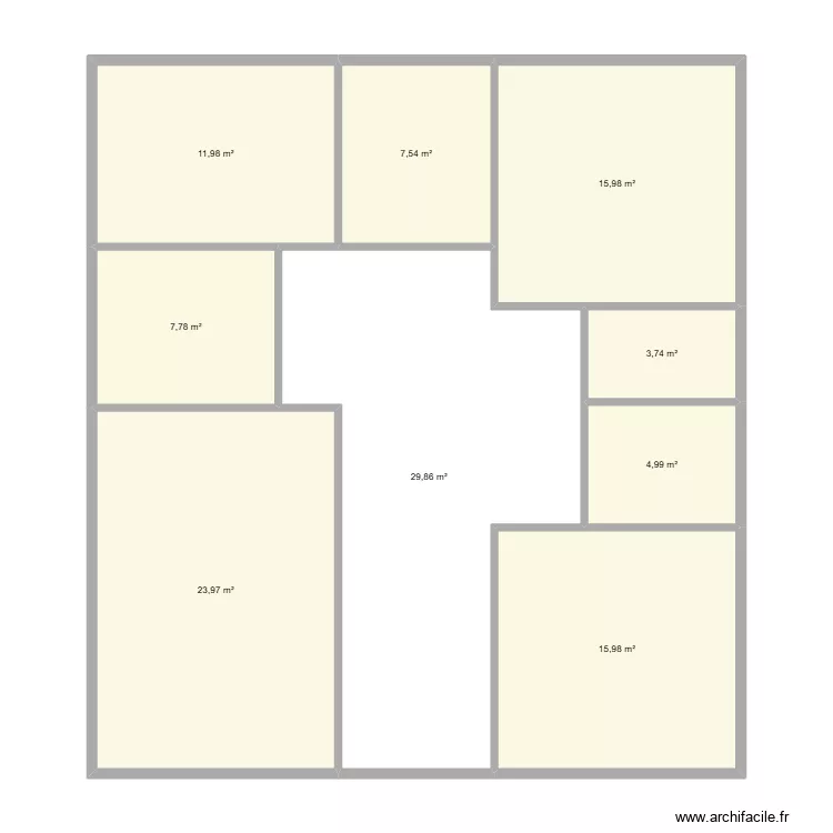 Plan_maison2. Plan de 9 pièces et 122 m²