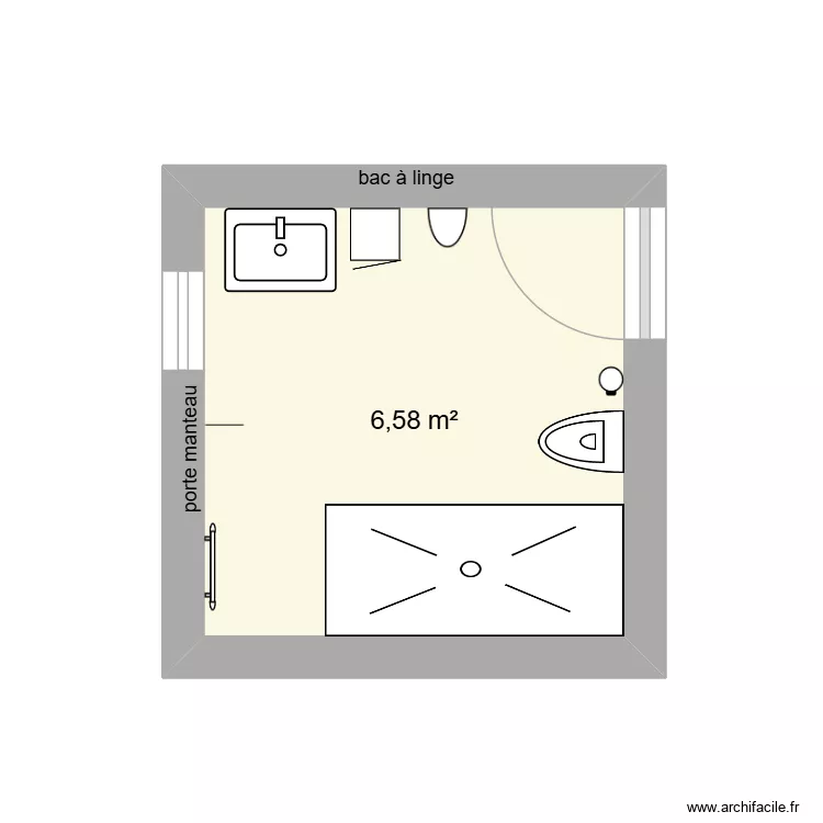 Salle de bain. Plan de 