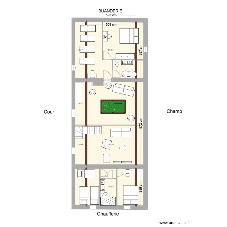 BREVIANDE. Plan de 11 pièces et 126 m2