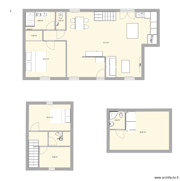 plan 3. Plan de 11 pièces et 117 m2