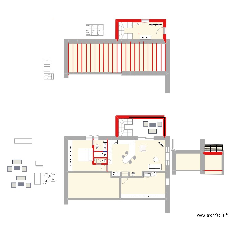 appartement 34 c. Plan de 35 pièces et 180 m2