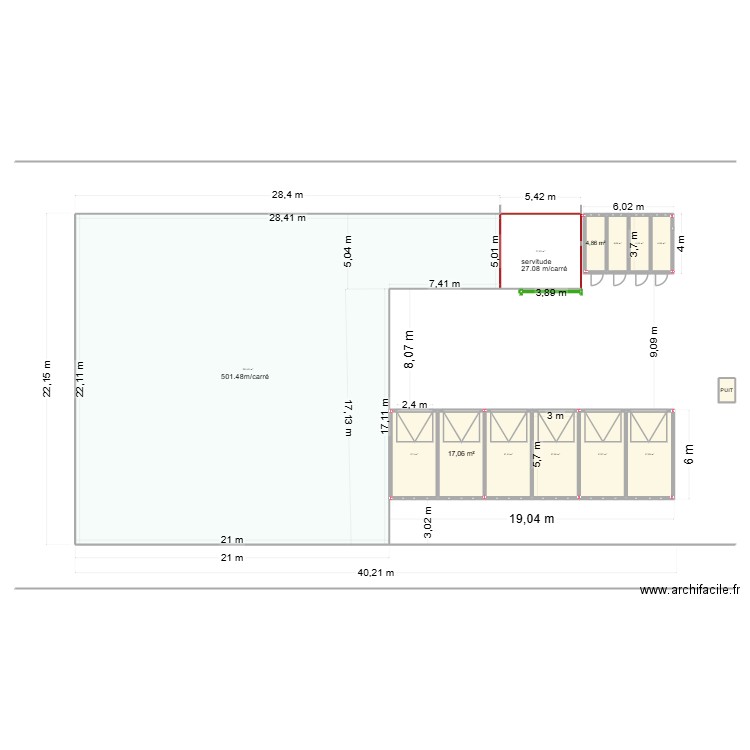 garrages et box. Plan de 14 pièces et 653 m2