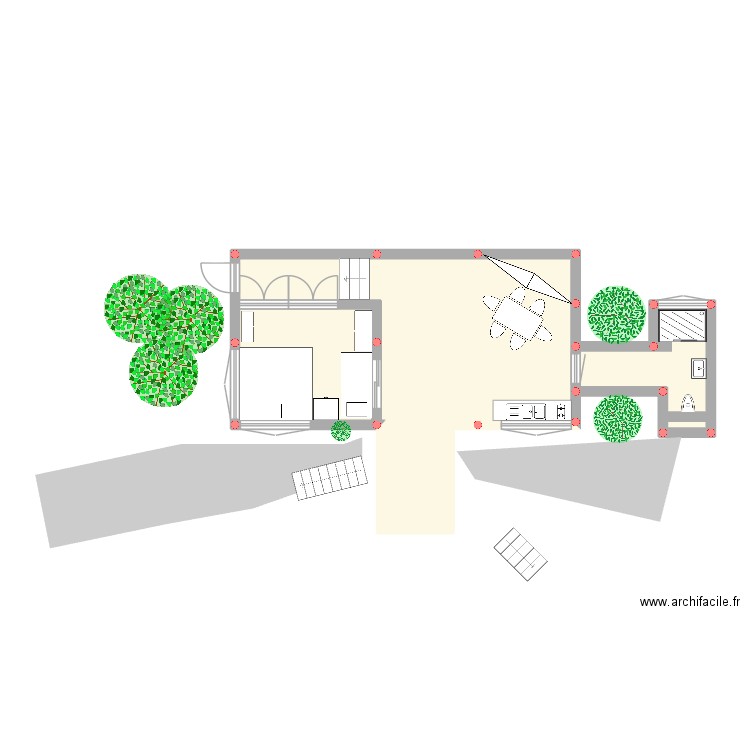 Bungalow Colibri. Plan de 4 pièces et 72 m2