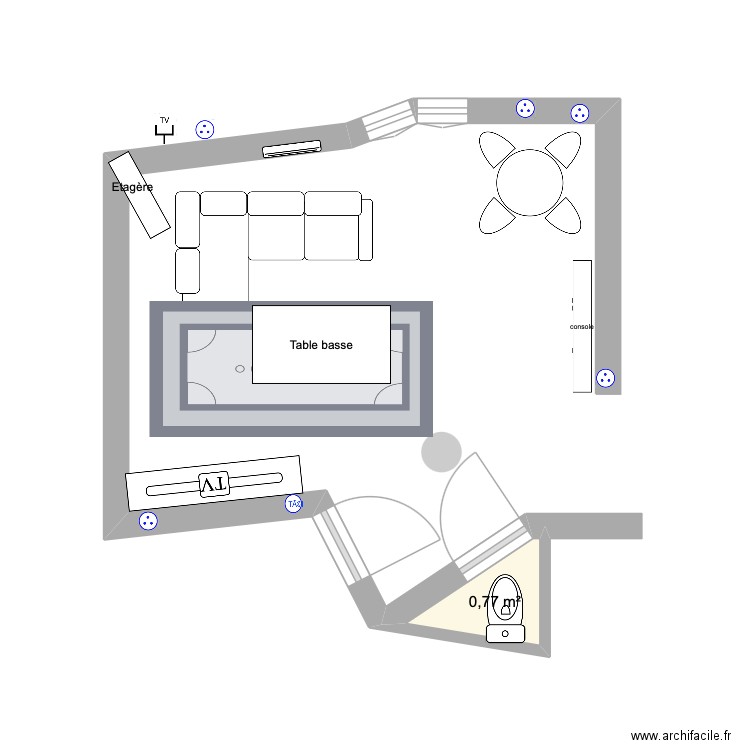 Appartement 2. Plan de 1 pièce et 1 m2