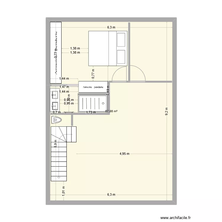 R+1 LOFT. Plan de 1 et 58 m² R+1 LOFT. Plan de 1 et 58 m²