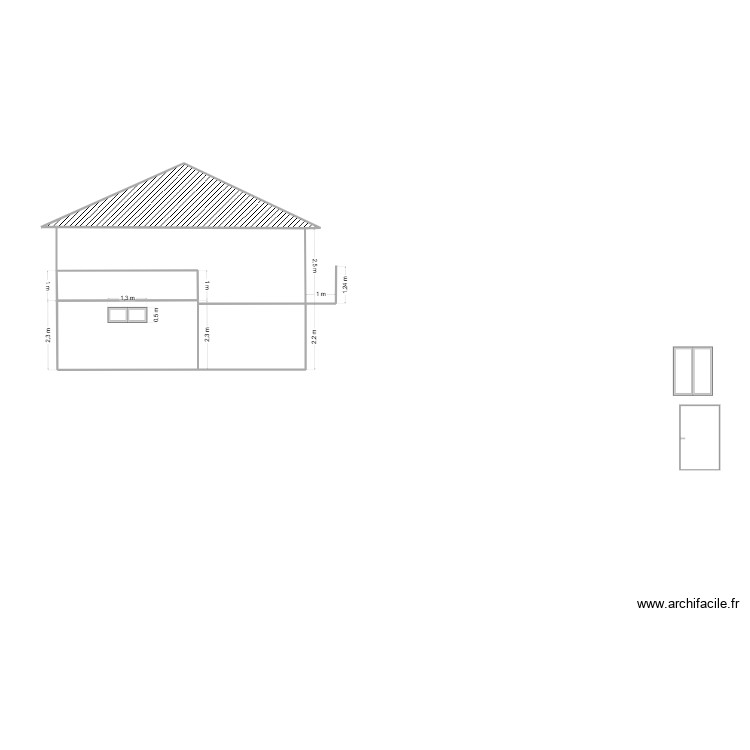 Plan de facade et toiture. Plan de 0 pièce et 0 m2 Plan de facade et toiture. Plan de 0 pièce et 0 m2
