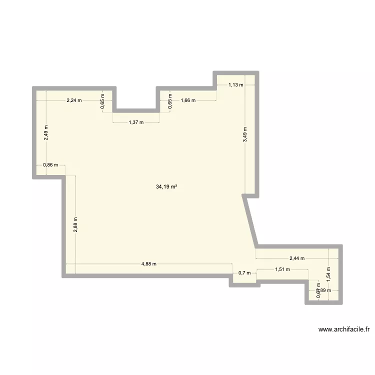 Salon. Plan de 1 et 34 m² Salon. Plan de 1 et 34 m²