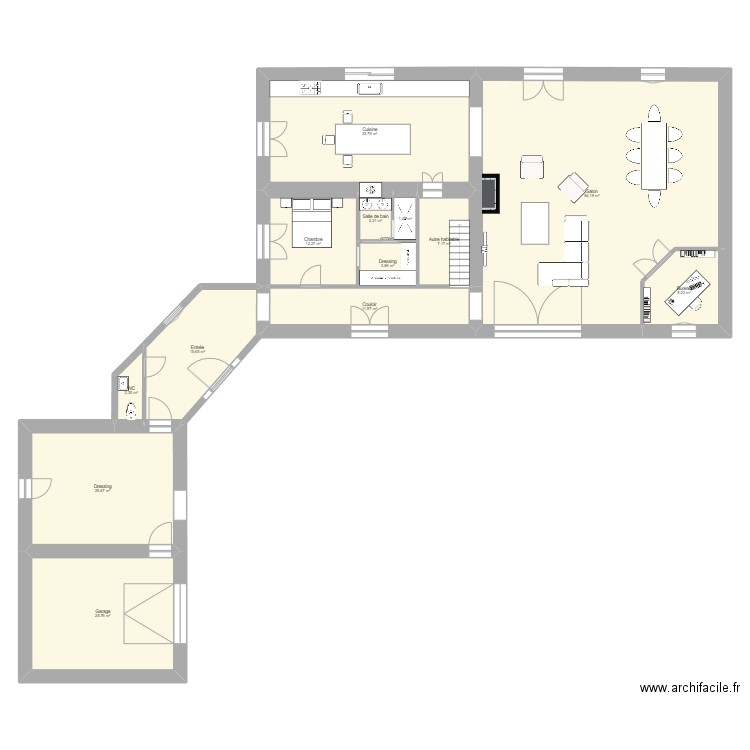 Maison Colombey. Plan de 13 pièces et 234 m2