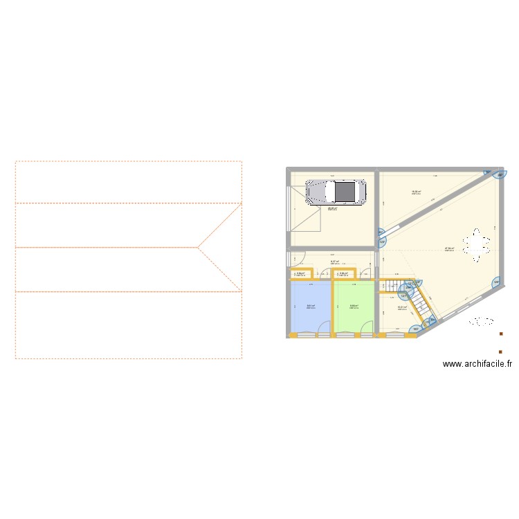 DRAI 01. Plan de 9 pièces et 131 m2