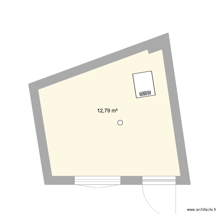 Aménagement vestaire femmes (chaufferie ST). Plan de 1 pièce et 13 m2