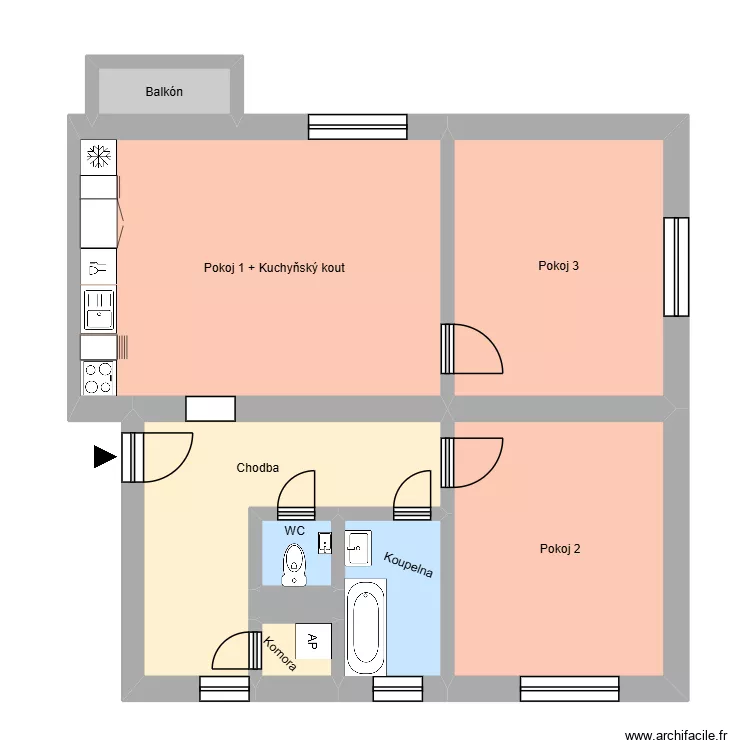 Zborovsk&aacute; 1508, byt 8. Plan de 13  et 195 m²