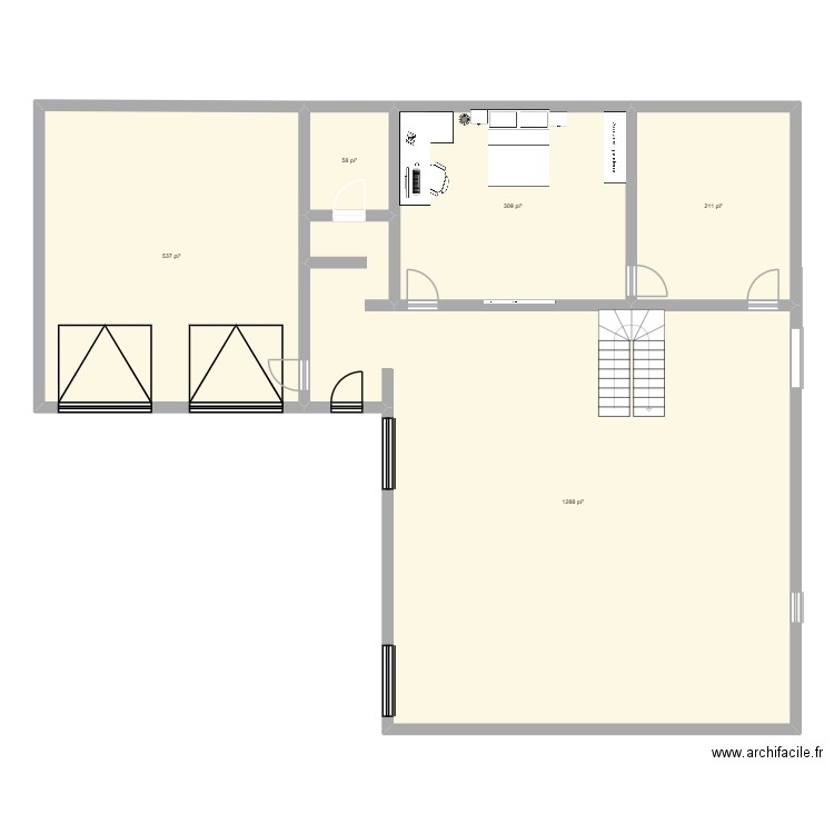 maison lac. Plan de 5 pièces et 223 m2