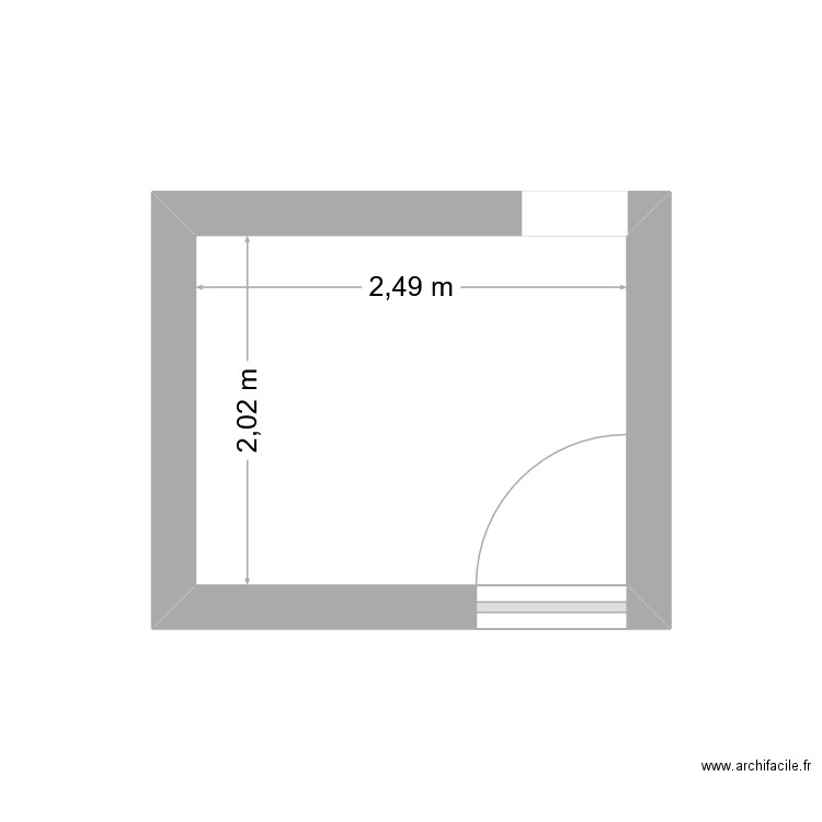 Rivotte. Plan de 1 pièce et 5 m2