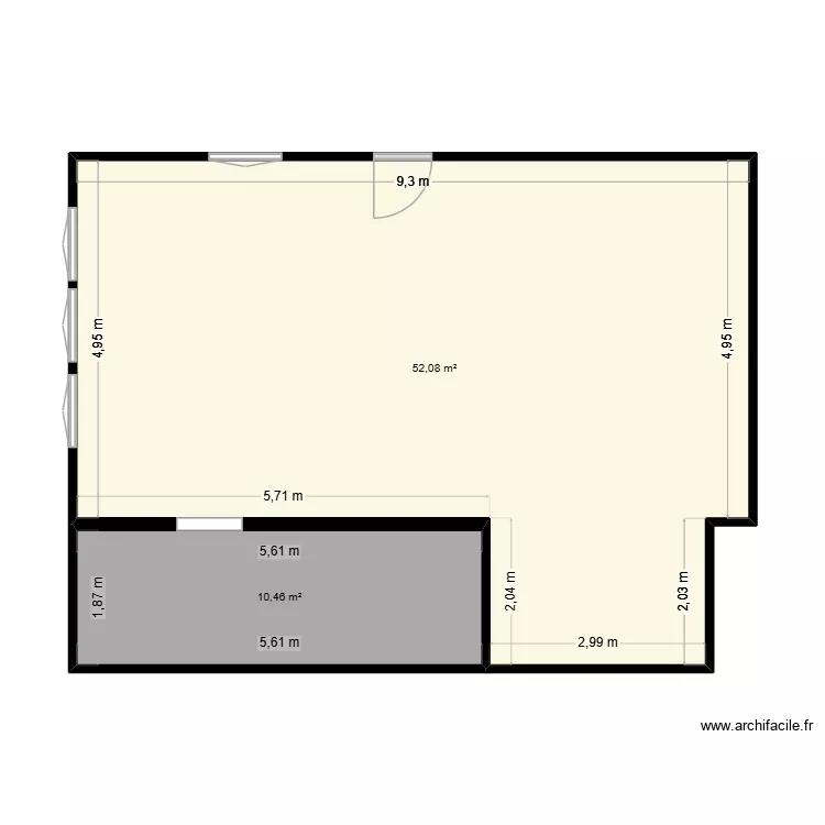 SFIC STRASBOURG CALO. Plan de 2 pièces et 63 m²