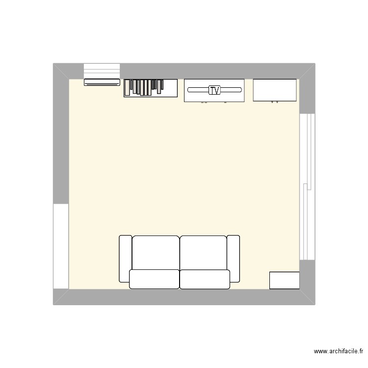 salon. Plan de 1 pièce et 13 m2