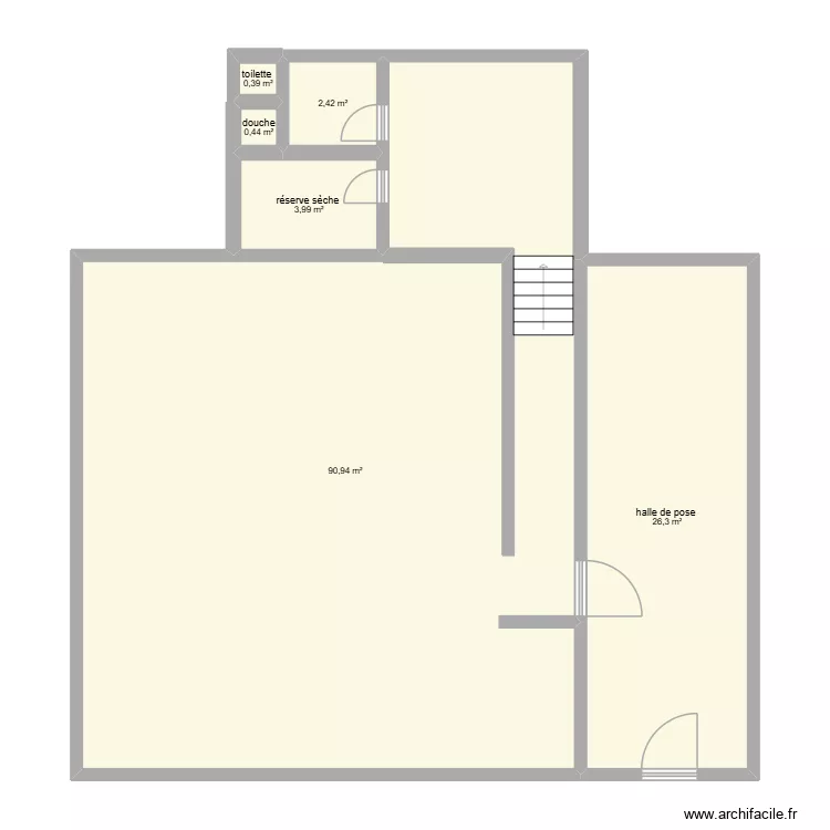 Plan laboratoire. Plan de 6  et 124 m²