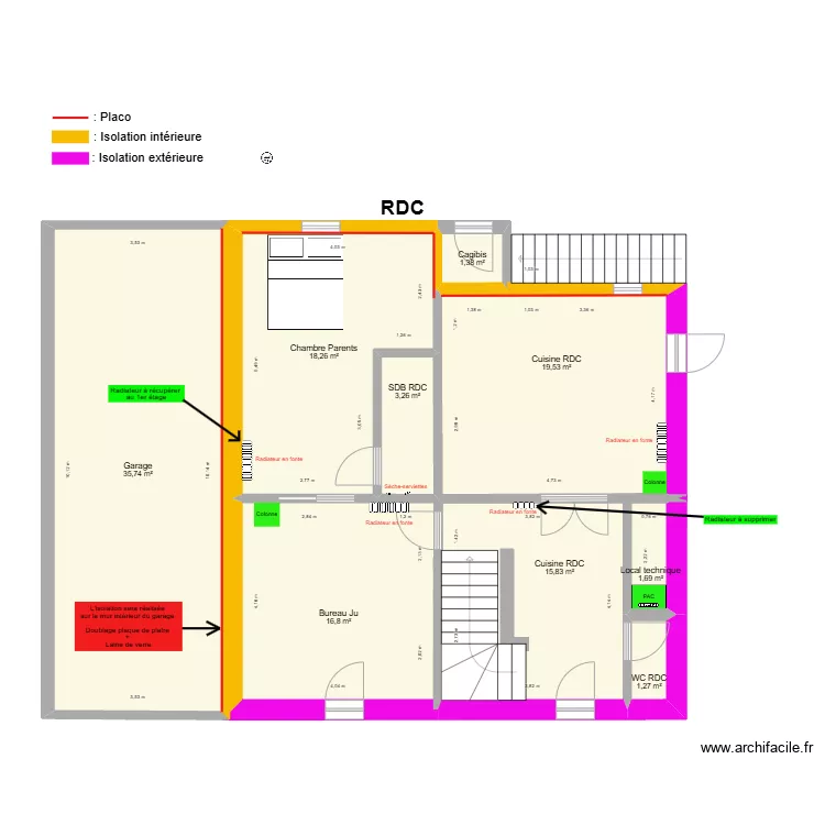 Maison Armand DUEZ PLOMBERIE RDC. Plan de Maison Armand DUEZ PLOMBERIE RDC. Plan de