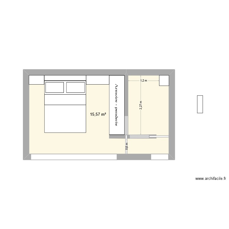 mezza 2025 h. Plan de 1 pièce et 16 m2