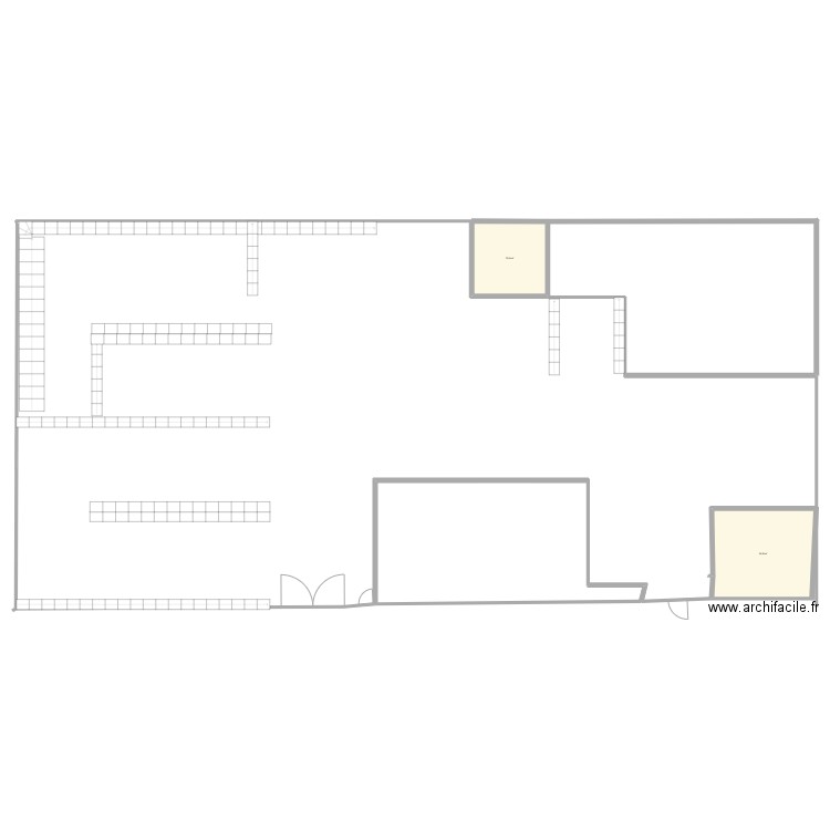 depot 1830. Plan de 2 pièces et 87 m2