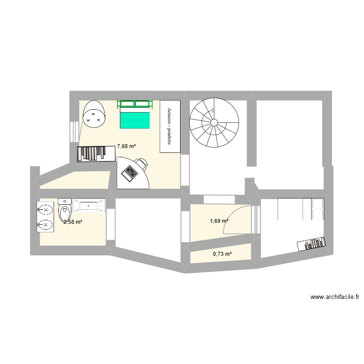 ma cave. Plan de 4 pièces et 13 m2