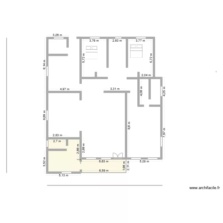 Plan definitif de la villa du village. Plan de 1 et 35 m² Plan definitif de la villa du village. Plan de 1 et 35 m²