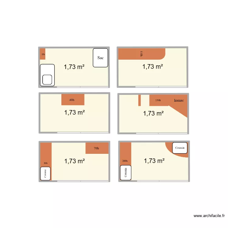 Box 2 chambre1. Plan de 