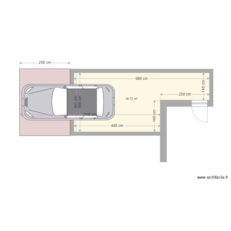 Garage. Plan de 1 pièce et 17 m2